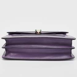 مملوكة مسبقًا Bvlgari Purple Leather Medium Serpenti Forever Flap Shoulder Bag