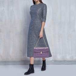 مملوكة مسبقًا Bvlgari Purple Leather Medium Serpenti Forever Flap Shoulder Bag