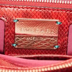 Bvlgari Red Karung Leather Medium Serpenti Forever Shoulder Bag