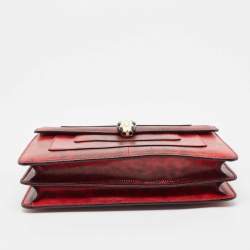Bvlgari Red Karung Leather Medium Serpenti Forever Shoulder Bag