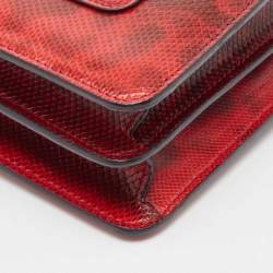 Bvlgari Red Karung Leather Medium Serpenti Forever Shoulder Bag