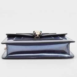 Bvlgari Blue Patent Leather Small Serpenti Forever Shoulder Bag