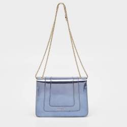 Bvlgari Blue Patent Leather Small Serpenti Forever Shoulder Bag