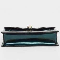 Pre Owned Bvlgari Green Patent Leather Serpenti Forever Wallet On Chain