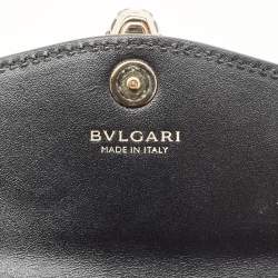 Pre Owned Bvlgari Green Patent Leather Serpenti Forever Wallet On Chain