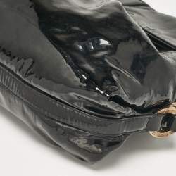 Pre Owned Bvlgari Black Patent Leather Chandra Flap Crossbody Bag