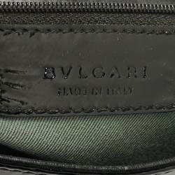 Pre Owned Bvlgari Black Patent Leather Chandra Flap Crossbody Bag