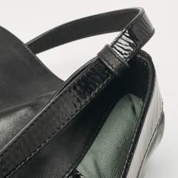 Pre Owned Bvlgari Black Patent Leather Chandra Flap Crossbody Bag