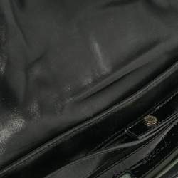 Pre Owned Bvlgari Black Patent Leather Chandra Flap Crossbody Bag