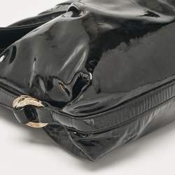 Pre Owned Bvlgari Black Patent Leather Chandra Flap Crossbody Bag