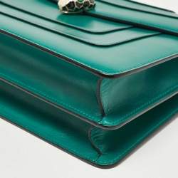 Pre Owned Bvlgari Green Leather Large Serpenti Forever Shoulder Bag