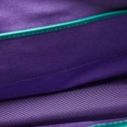 Pre Owned Bvlgari Green Leather Large Serpenti Forever Shoulder Bag