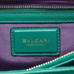 Pre Owned Bvlgari Green Leather Large Serpenti Forever Shoulder Bag
