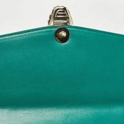 Pre Owned Bvlgari Green Leather Large Serpenti Forever Shoulder Bag