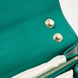 Pre Owned Bvlgari Green Leather Large Serpenti Forever Shoulder Bag