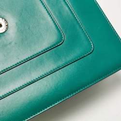 Pre Owned Bvlgari Green Leather Large Serpenti Forever Shoulder Bag