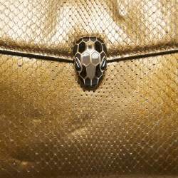 Bvlgari Olive Green Python Medium Serpenti Forever Shoulder Bag