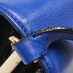 مملوكة مسبقًا Bvlgari Black/Blue Leather Icona Shoulder Bag