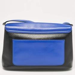 مملوكة مسبقًا Bvlgari Black/Blue Leather Icona Shoulder Bag