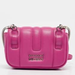 Pre Owned Bvlgari x Ambush Pink Leather Serpenti Shoulder Bag