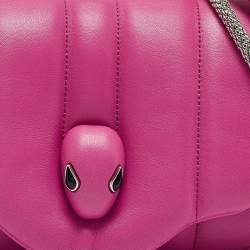 Pre Owned Bvlgari x Ambush Pink Leather Serpenti Shoulder Bag