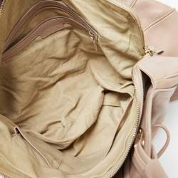 Pre Owned Bvlgari Beige Leather Ruched Hobo