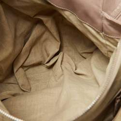 Pre Owned Bvlgari Beige Leather Ruched Hobo