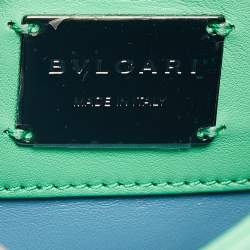 Pre Owned Bvlgari Green Quilted Leather Mini Serpenti Cabochon Crossbody Bag