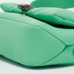 Pre Owned Bvlgari Green Quilted Leather Mini Serpenti Cabochon Crossbody Bag