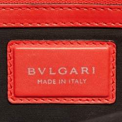 Bvlgari Red Leather Plisse Serpenti Forever Shoulder Bag