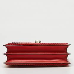 Bvlgari Red Leather Plisse Serpenti Forever Shoulder Bag