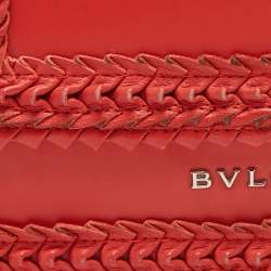 Bvlgari Red Leather Plisse Serpenti Forever Shoulder Bag