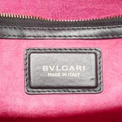 Bvlgari Black Leather Duet Top Handle Bag