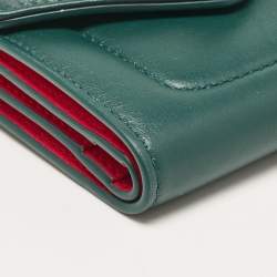 Bvlgari Green Leather Serpenti Forever Compact Wallet