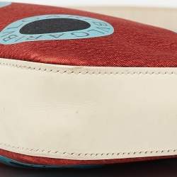 Pre Owned حقيبة كتف بلغاري باغويت جلد وقماش طباعة شعار متعدد الألوان