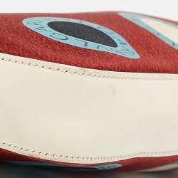 Pre Owned حقيبة كتف بلغاري باغويت جلد وقماش طباعة شعار متعدد الألوان