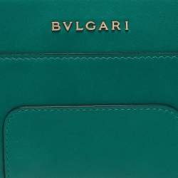 Pre Owned Bvlgari Green Leather Serpenti Forever Zip Around Wallet 