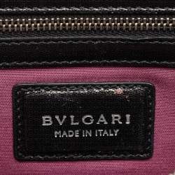 Pre Owned حقيبة كتف بلغاري سيربينتي فوريفر جلد أسود بقلاب متوسطة