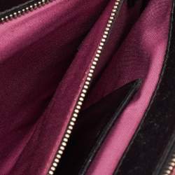 Pre Owned حقيبة كتف بلغاري سيربينتي فوريفر جلد أسود بقلاب متوسطة