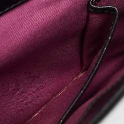 Pre Owned حقيبة كتف بلغاري سيربينتي فوريفر جلد أسود بقلاب متوسطة