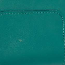 Pre Owned Bvlgari Green Leather Serpenti Forever Bifold Card Holder