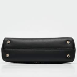 Pre Owned Bvlgari Black Leather Serpentine Top Handle Bag