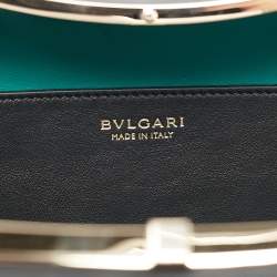Pre Owned Bvlgari Black Leather Serpentine Top Handle Bag