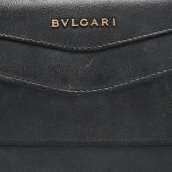 Bvlgari Black Leather Serpenti Wallet On Chain