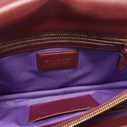 Pre Owned Bvlgari Bugundy Leather Medium Serpenti Forever Shoulder Bag