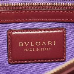 Pre Owned Bvlgari Bugundy Leather Medium Serpenti Forever Shoulder Bag