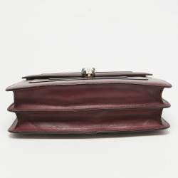 Pre Owned Bvlgari Bugundy Leather Medium Serpenti Forever Shoulder Bag