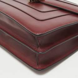 Pre Owned Bvlgari Bugundy Leather Medium Serpenti Forever Shoulder Bag