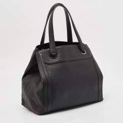 Pre Owned Bvlgari Black Leather Tote