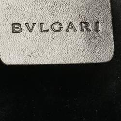 Bvlgari Blue/Black Logo Denim and Leather Cylinder Bag